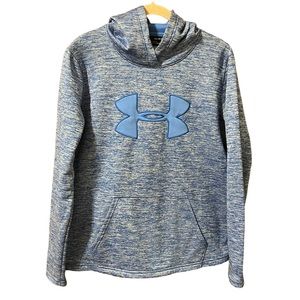 Under Armour Cold Gear Hoodie Loose Fit Blue Heathered Sz Small